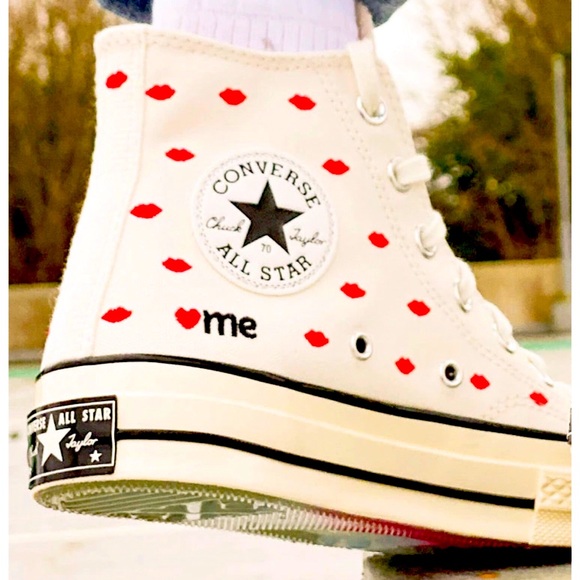 Converse hi top Crafted with love Valentines Day limited edition sneakers - Picture 4 of 14